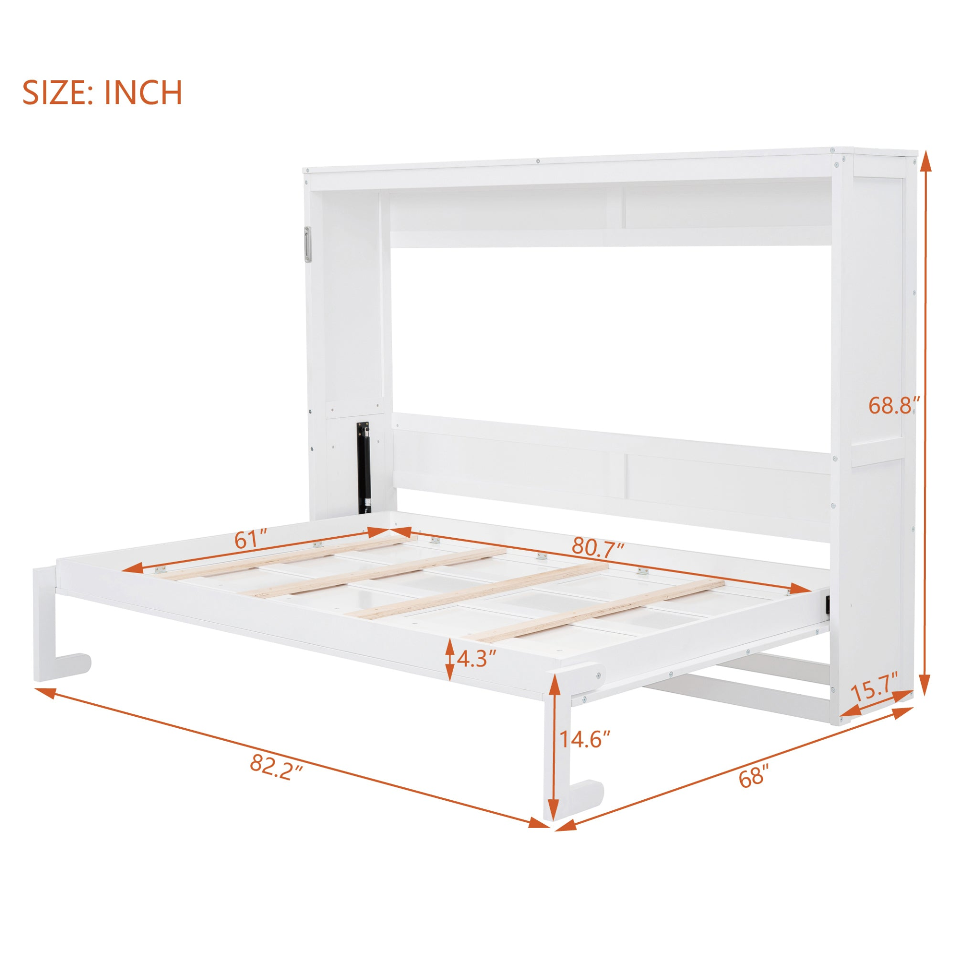 Start2Finish full and queen size Murphy wall bed folded against the wall, showcasing compact storage and space-saving design.