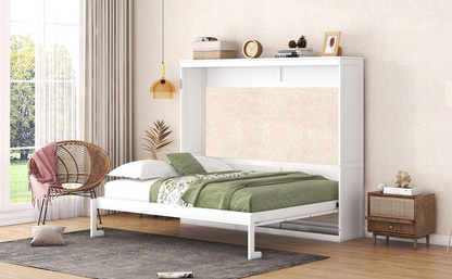 Start2Finish full and queen size Murphy wall bed folded against the wall, showcasing its sleek design and space-saving feature.