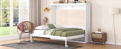 Start2Finish full and queen size Murphy wall bed folded against the wall in a modern bedroom setting.
