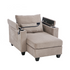 Start2Finish convertible chaise lounge sofa chair with USB ports, cup holders, phone holder, and storage in a modern living room setting.
