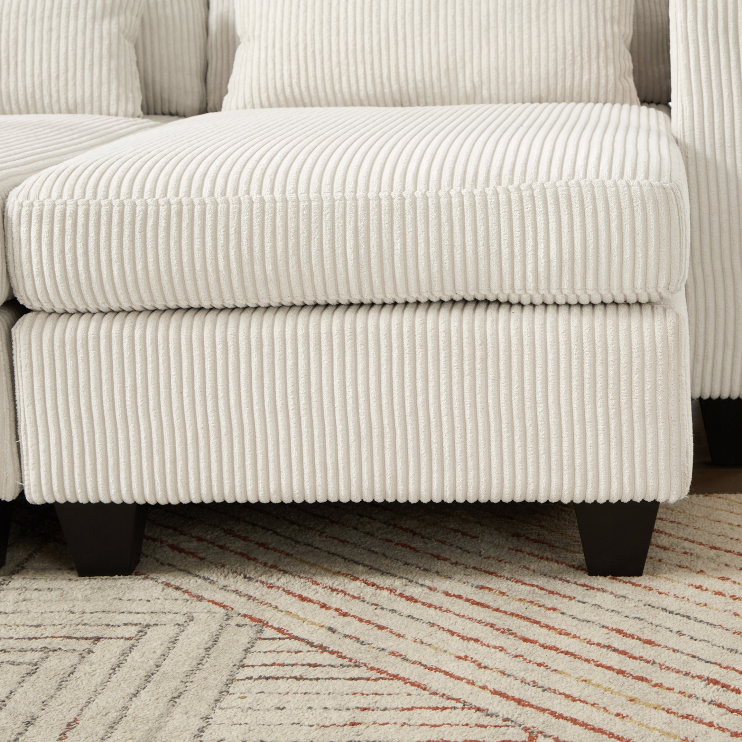 Start2Finish convertible chaise lounge sofa chair with USB ports, cup holders, phone holder, and storage in a modern living room setting.