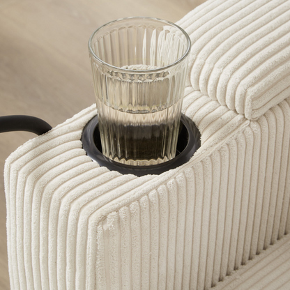 Start2Finish convertible chaise lounge sofa chair with USB ports, cup holders, phone holder, and storage for relaxing comfort.