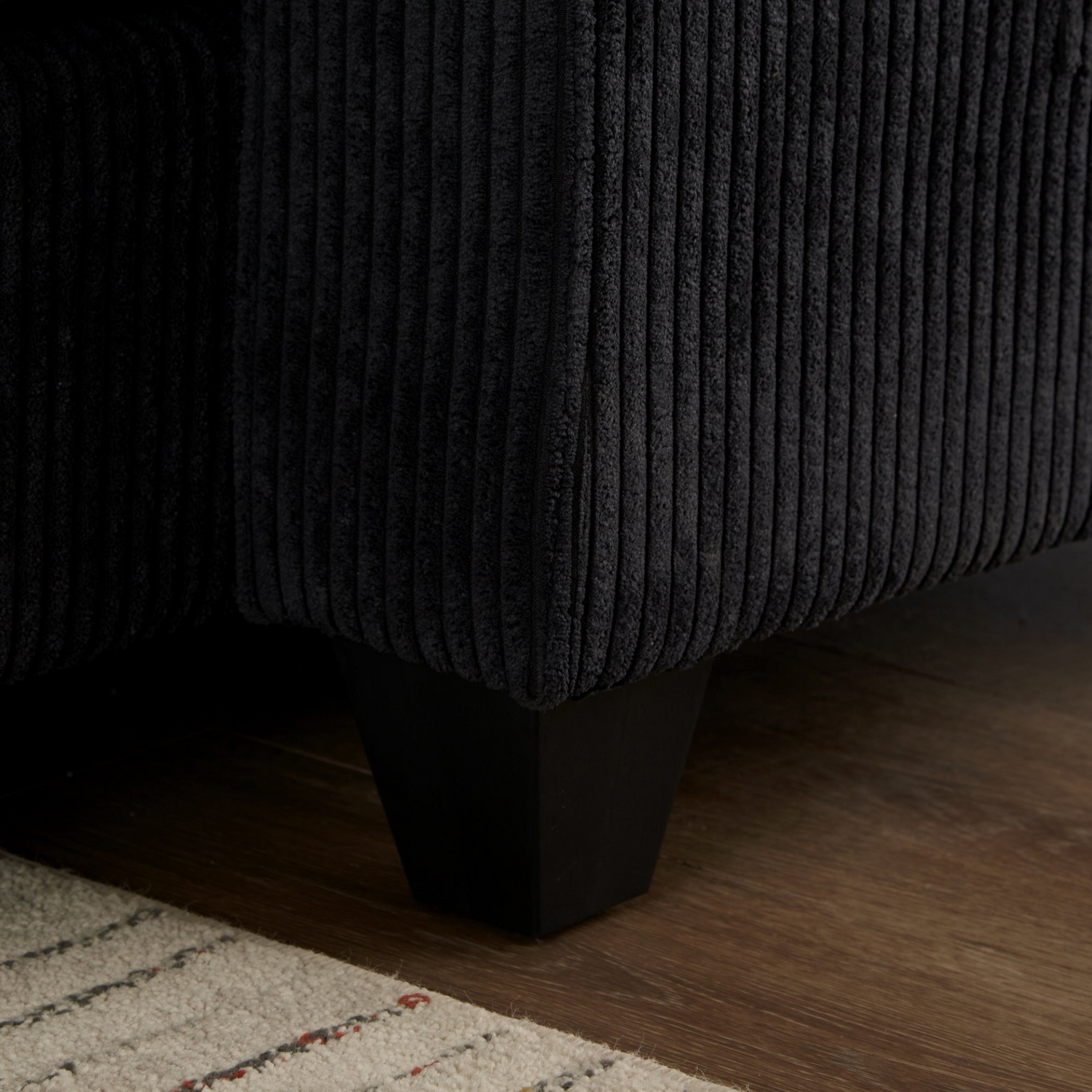 Start2Finish convertible chaise lounge sofa chair with USB ports, cup holders, phone holder, and storage, shown in a modern living room setting.