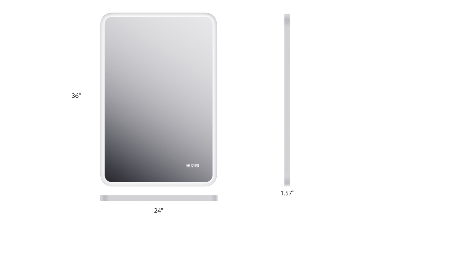 Rectangular framed dimmable LED bathroom vanity mirror with anti-fog feature and built-in lighting by Start2Finish.