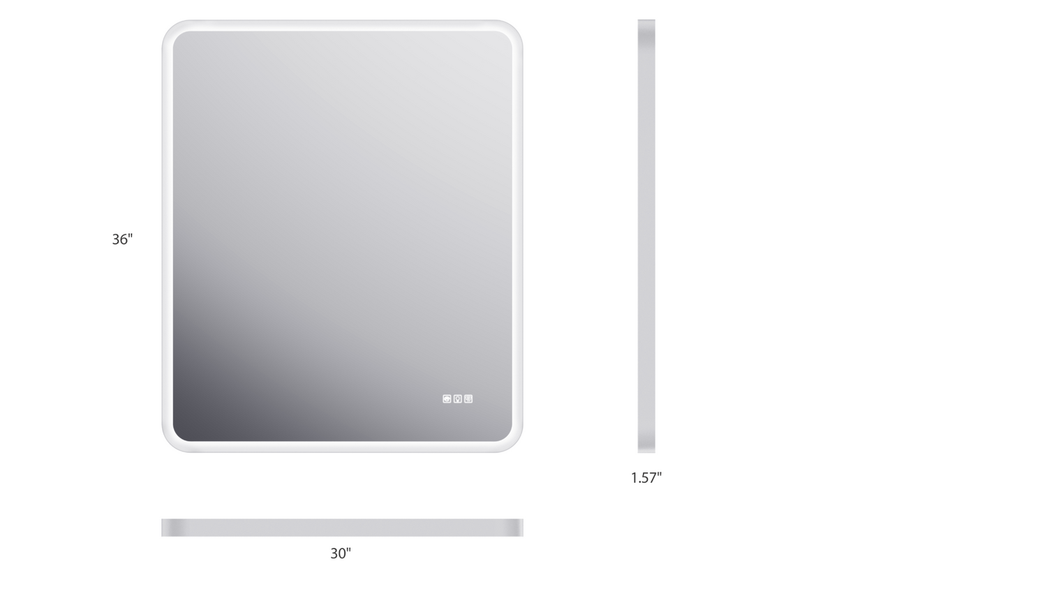 Rectangular framed dimmable anti-fog LED bathroom vanity mirror with built-in lighting, ideal for modern wall-mounted bathroom decor.