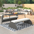 Start2Finish outdoor loveseat convertible to four seats and table, garden furniture for relaxed outdoor seating and dining.