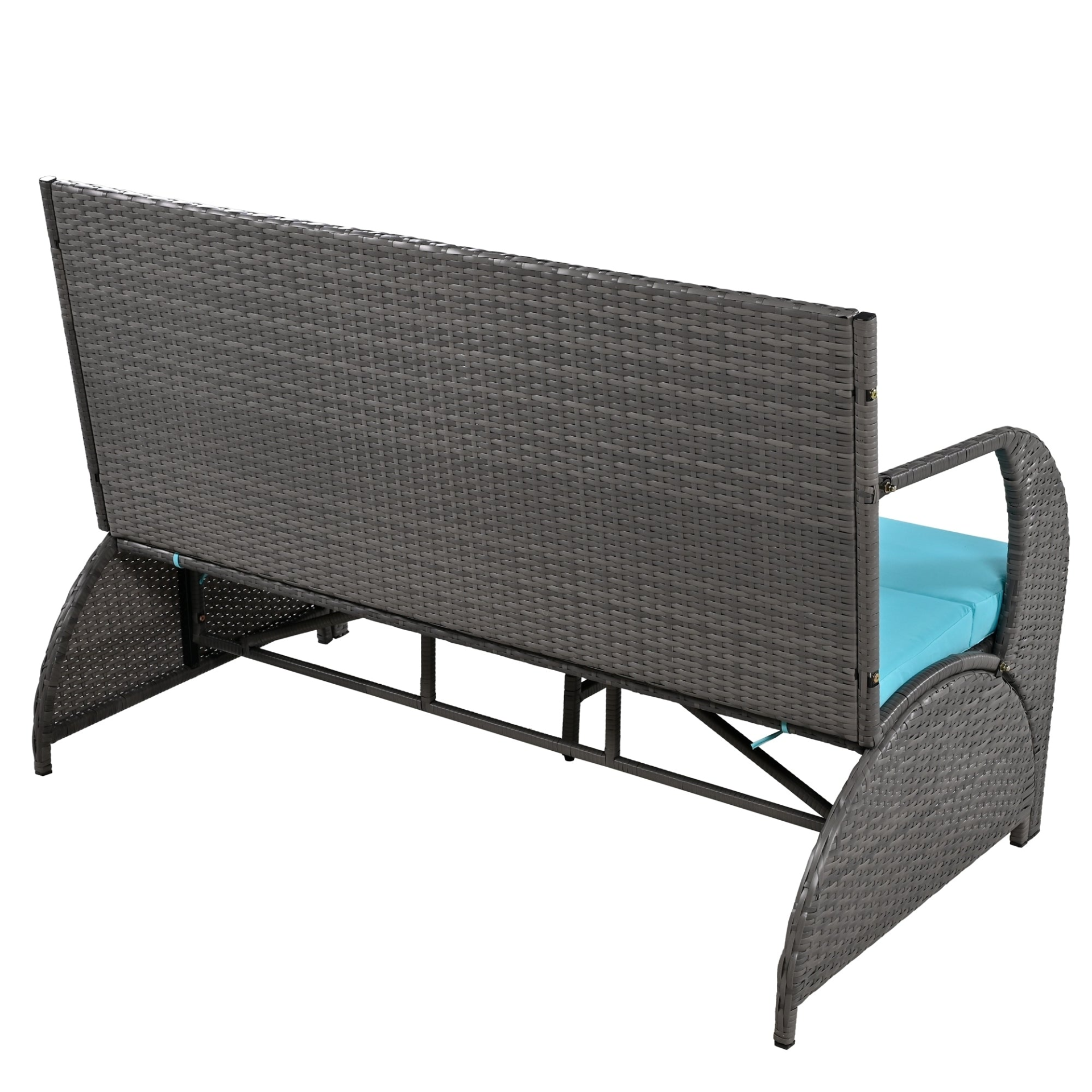 Start2Finish outdoor loveseat convertible to four seats with table, perfect for garden and lawn relaxation and entertaining.