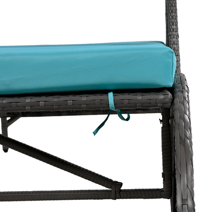 Start2Finish outdoor loveseat convertible to four seats with a table, designed for gardens and lawns, featuring comfortable cushions and sturdy frame.