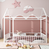 Start2Finish metal house bed frame with fence, sturdy kids&