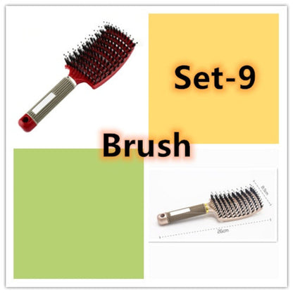 CJDropshipping anti-knot hairbrush for women, detangling brush with ergonomic handle, suitable for easy hair styling and smooth hair.