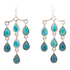 Sterling silver earrings with ombre blue turquoise and teal apatite drop stones, featuring elegant jewelry design.