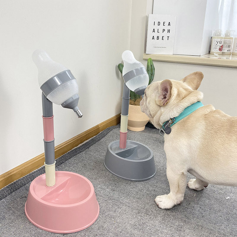 Maroon Asteria automatic pet water dispenser stand with adjustable height and bowl for easy pet hydration.