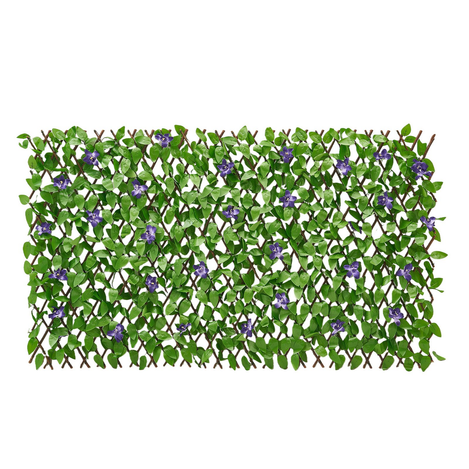 Start2Finish VEVOR expandable artificial ivy fence panel with greenery backdrop, 25.5 x 122 inches, includes 50 zip ties for outdoor privacy.