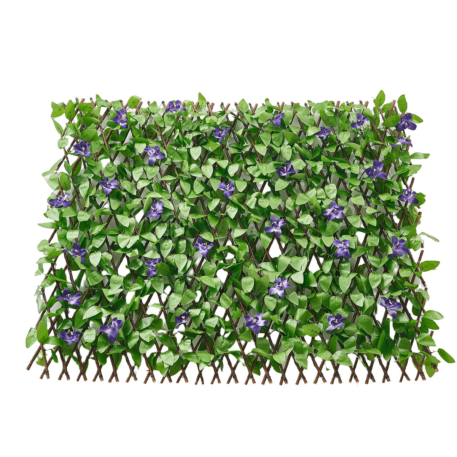 Start2Finish VEVOR expandable fence privacy screen with artificial ivy panel, green faux greenery for balcony or patio outdoor decor