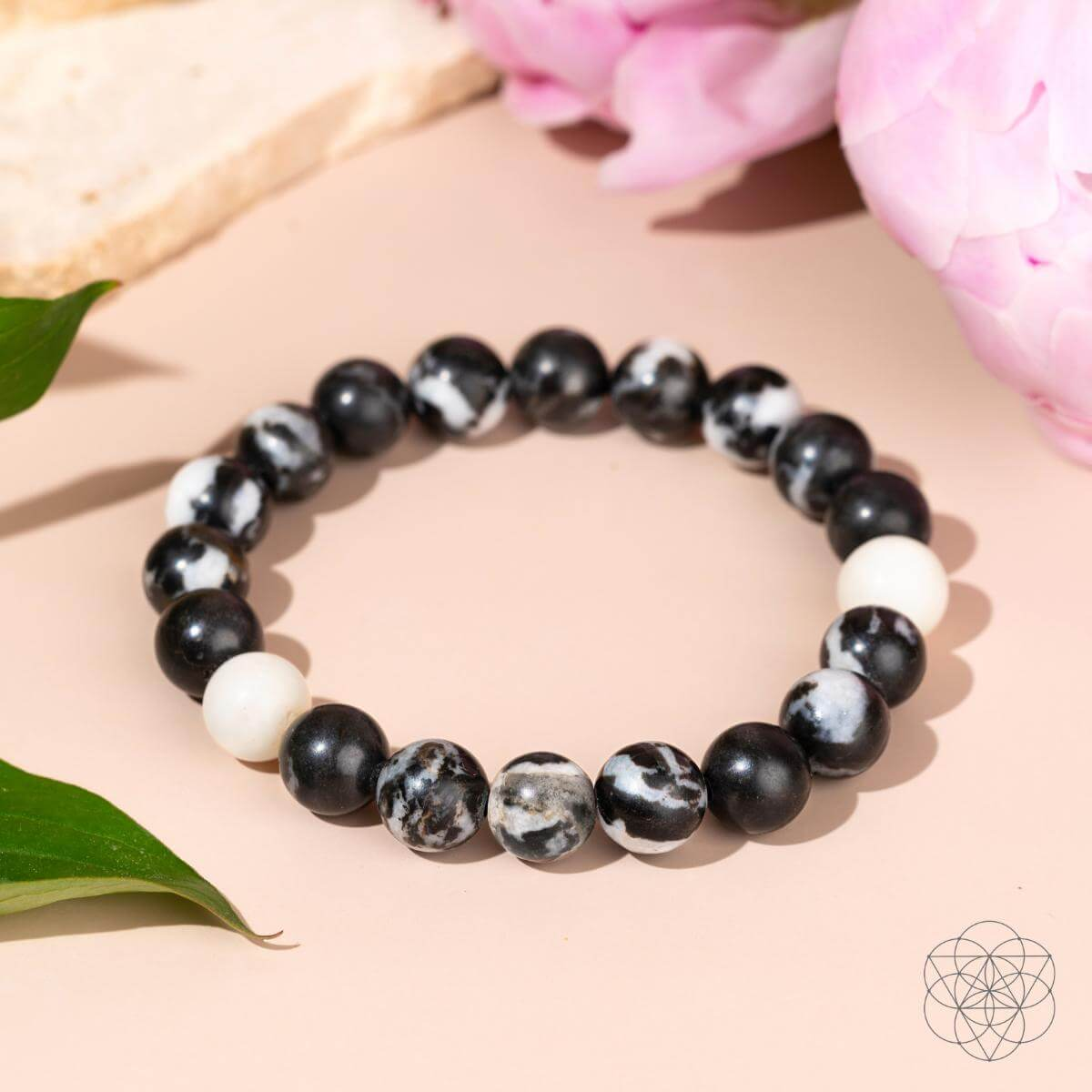 Start2Finish zebra jasper bracelet featuring polished zebra-striped gemstone beads for a stylish jewelry accessory.