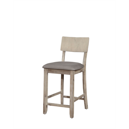 Gray wash Jordan 24-inch counter stool by Start2Finish with a sturdy wooden frame and comfortable seat.
