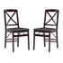 Set of two Start2Finish Triena 18-inch X-back folding chairs with wooden seats and metal frames, shown folded for easy storage.