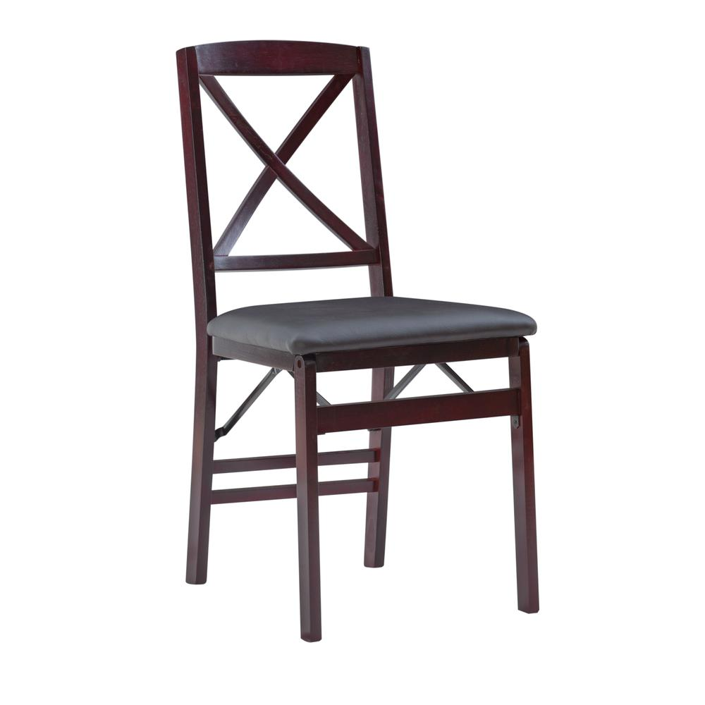 Start2Finish Triena 18-inch back folding chairs, set of two, with wooden seats and metal frames for versatile indoor or outdoor use.