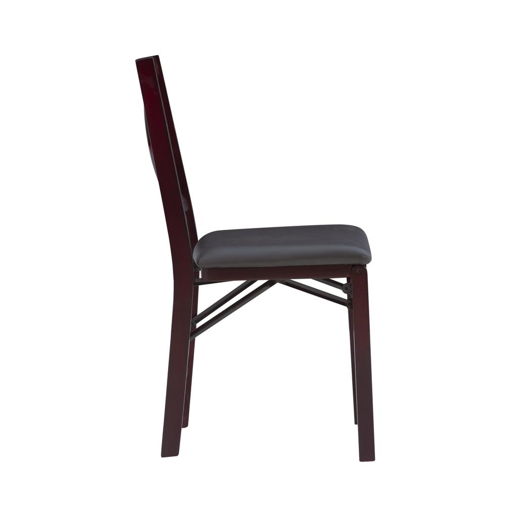 Set of two Triena 18-inch X-back folding chairs by Start2Finish, showing the sturdy wooden seats and metal frames.