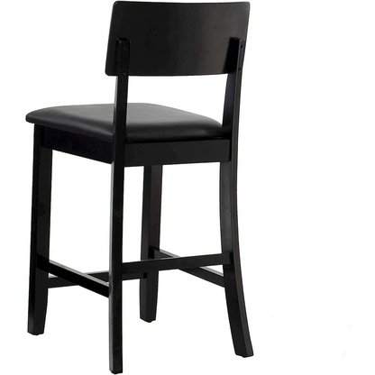Start2Finish Torino 24-inch contemporary counter stool with wooden legs and upholstered seat, modern design for kitchen or bar area.