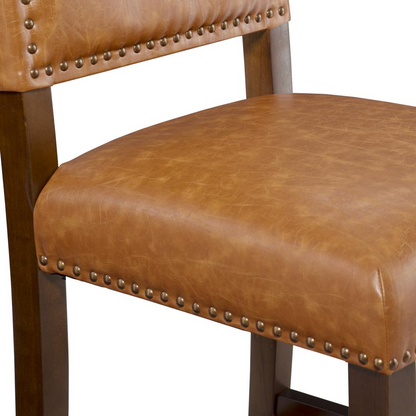 Brook Counter Stool 24 Caramel from Start2Finish, modern furniture with a caramel-colored wooden seat and sturdy metal legs.