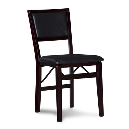 Set of two Start2Finish Kiera 18-inch pad back folding chairs with padded seats and metal frames, ideal for versatile seating.