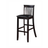 Start2Finish Torino 30-inch craftsman-style bar stool with wooden seat and metal frame, shown from side angle.
