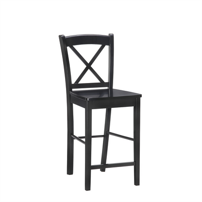 Black 30-inch back bar stool from Start2Finish featuring a sturdy design and comfortable backrest, ideal for bar or kitchen use.