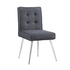 Dark gray Astra chair by Start2Finish, modern furniture with cushioned seat and sleek design, shown from a side angle.