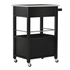 Start2Finish Mitchell Black kitchen cart with granite top, featuring storage shelves and a sturdy design for versatile kitchen use.