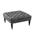 Isabelle Charcoal Square Tufted Ottoman by Start2Finish, upholstered furniture with button-tufted fabric, sturdy and stylish for living space.