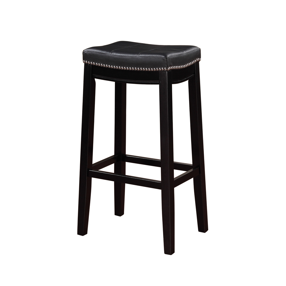 Claridge black barstool by Start2Finish with a sleek modern design, featuring a cushioned seat and sturdy metal frame.