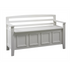 Start2Finish Laredo Storage Bench with cushioned top and wooden legs, ideal for entryway or living room storage.