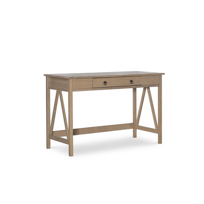Start2Finish Titian Driftwood desk showing a modern wooden furniture piece with a natural driftwood finish and sleek design.