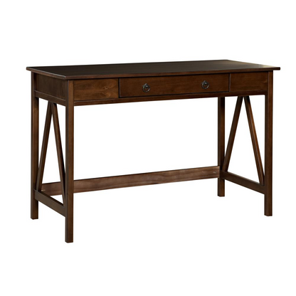 Start2Finish Titian Desk, a modern wooden furniture piece with a sleek surface and sturdy legs for home or office use.