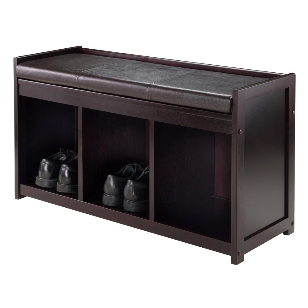 Start2Finish Addison 2-Pc Storage Bench with cushioned seat, showcasing its wooden frame and spacious storage compartment.