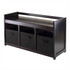 Start2Finish Addison 4-piece storage bench with black fabric baskets, featuring a cushioned seat and foldable storage compartments.