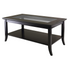 Start2Finish Genoa rectangular coffee table with glass top and lower shelf, modern living room furniture design