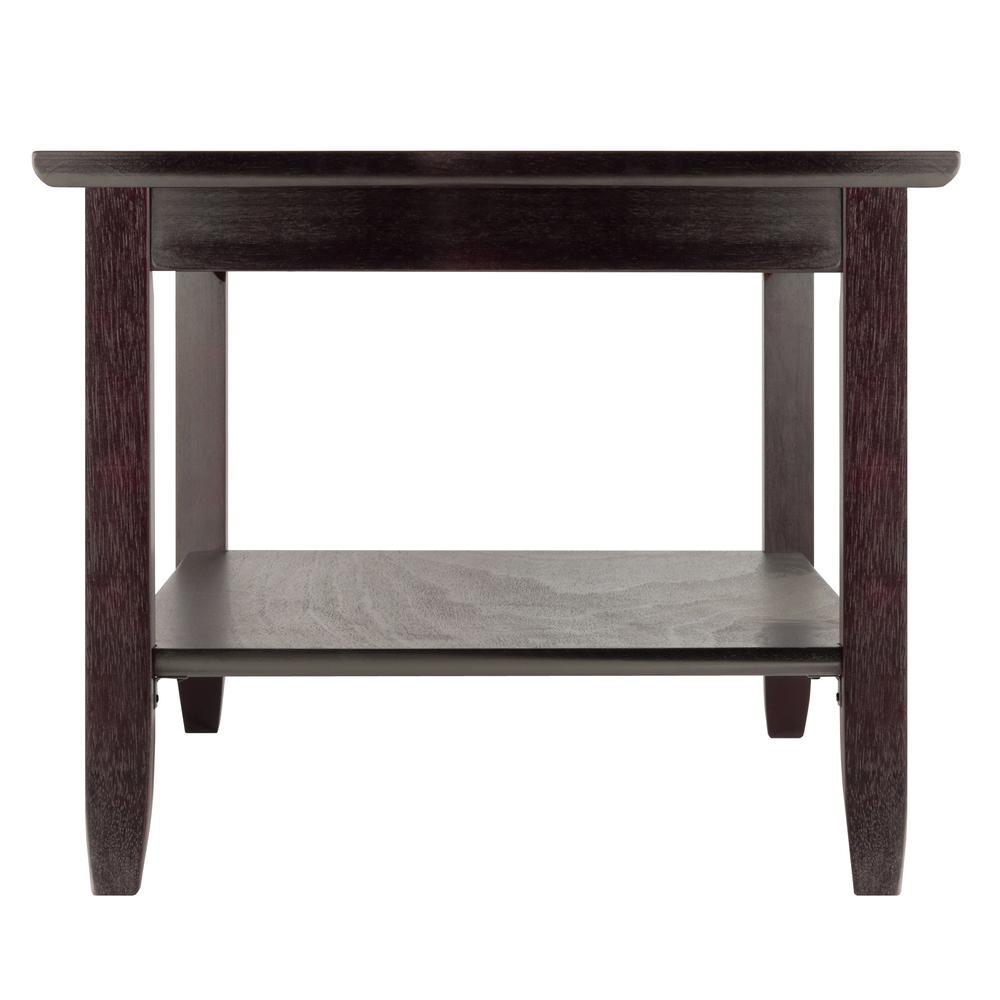 Start2Finish Genoa rectangular coffee table with glass top and shelf, showcasing a modern design and sleek wood frame.
