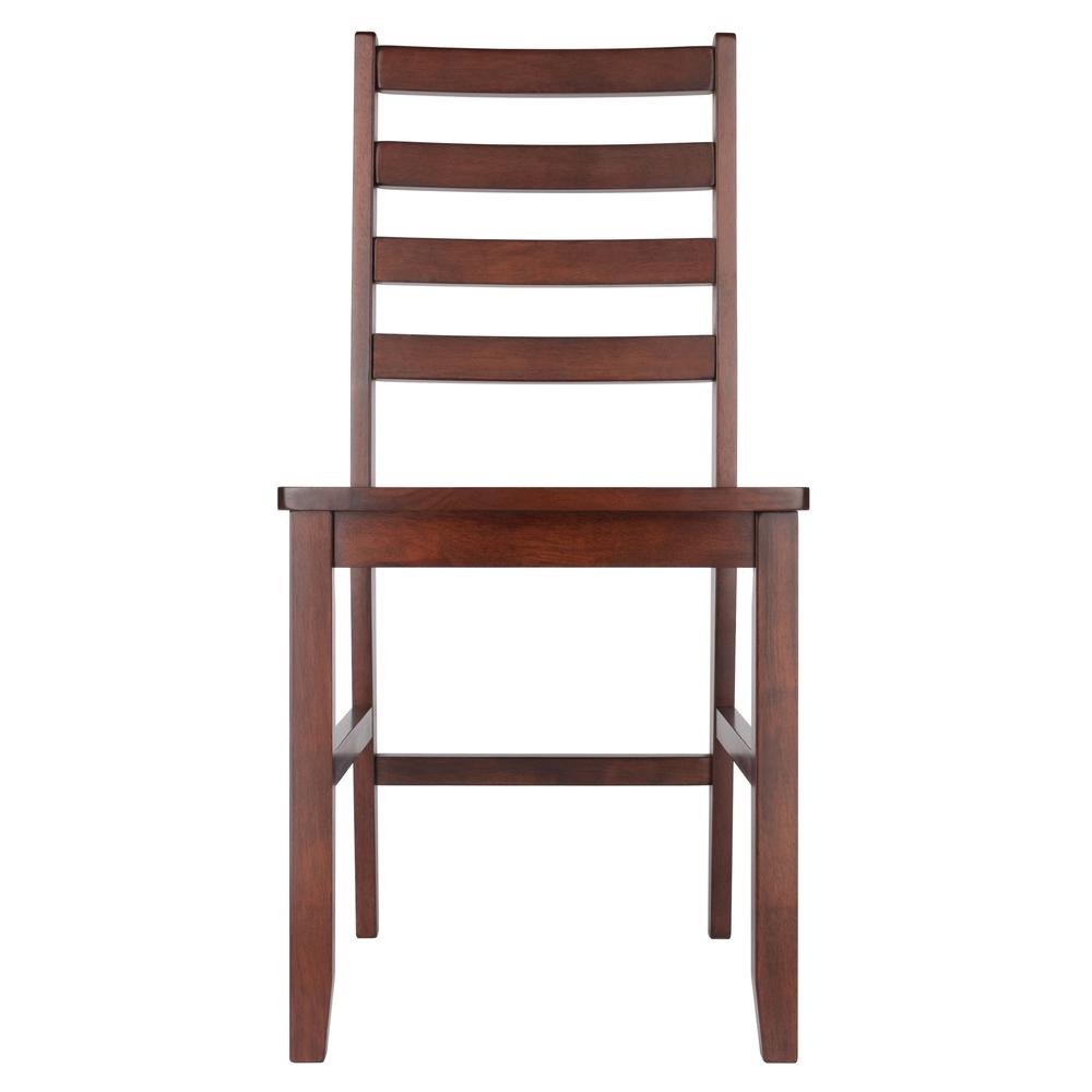 Start2Finish Hamilton 2-Pc Ladder Back Chair set showing wooden chairs with ladder-back design and cushioned seats.