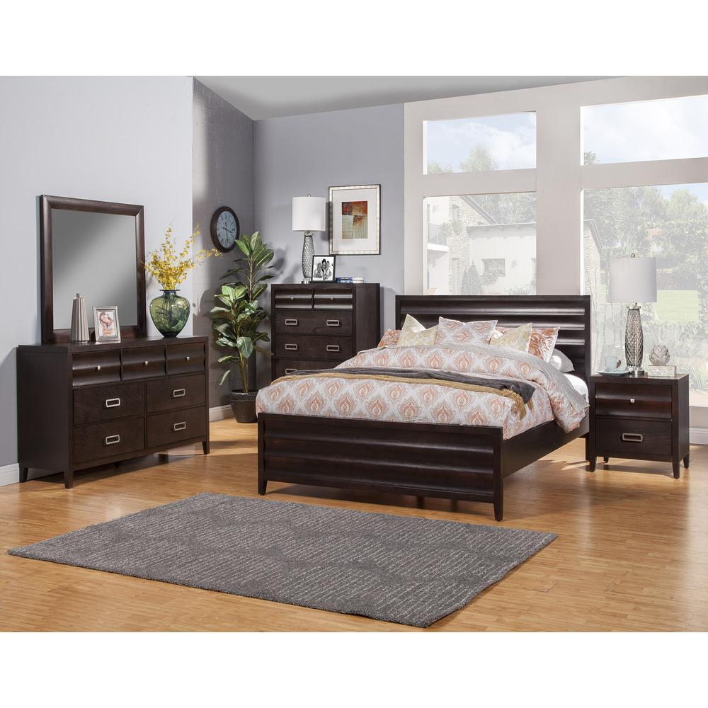 Start2Finish Legacy Queen Panel Bed in black cherry finish, showcasing a classic wooden bed with detailed panel headboard.