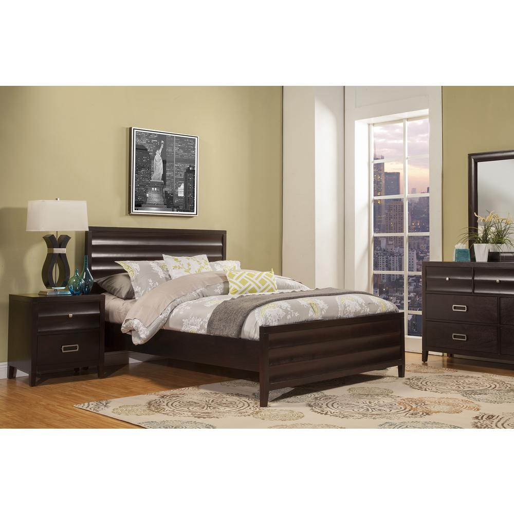 Black Cherry Legacy Queen Panel Bed by Start2Finish, showcasing a stylish wooden bed frame with a classic panel headboard.