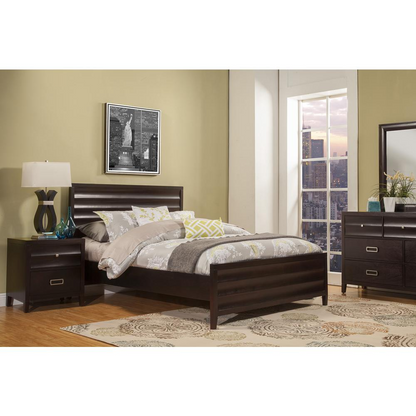 Black Cherry Legacy Queen Panel Bed by Start2Finish, showcasing a stylish wooden bed frame with a classic panel headboard.