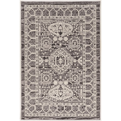 Vintage Hamadan grey and charcoal rug, 5x7.6 feet, with intricate traditional patterns, by Start2Finish.