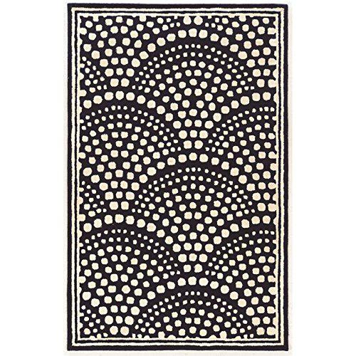 Aspire Wool Scallop Navy and White 8x11 rug by Start2Finish featuring a scalloped pattern and soft wool texture.