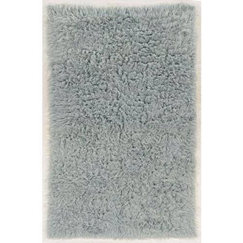 Light grey Flokati rug by Start2Finish, 1400g weight, 8RD, soft and plush textile floor covering with textured surface.