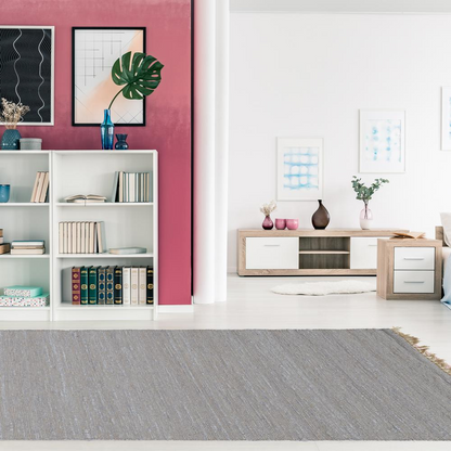 Start2Finish Verginia Berber Lilac rug with a textured pattern, measuring 7.10x10.4 feet, showcasing its soft, plush surface.
