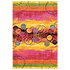 Start2Finish Masters Salsa yellow and multicolor 8x10.3 rug with vibrant geometric patterns and textured fabric.