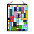 Start2Finish Picasso Tiffany-glass rectangle window panel in 18x24 inches with colorful stained glass design for home decor.