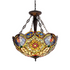 Start2Finish Tiffany-style 3 Light Victorian inverted ceiling pendant with 21-inch stained glass shade, decorative lighting fixture